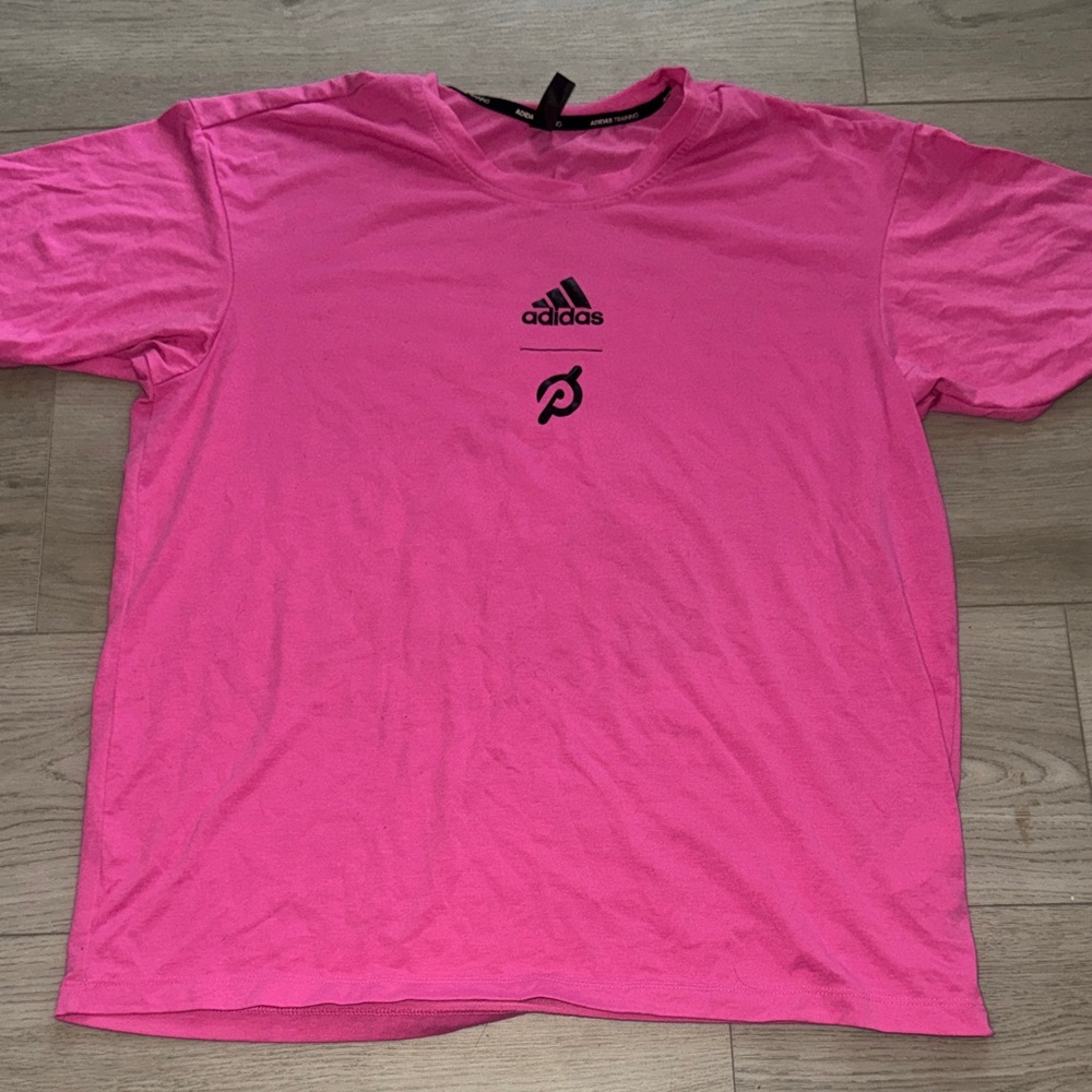Men's Adidas x Peloton Hot Pink Tee.
